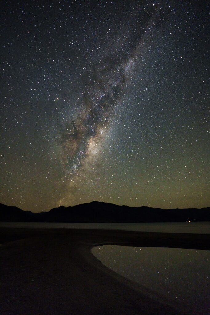 Milky Way over lake
