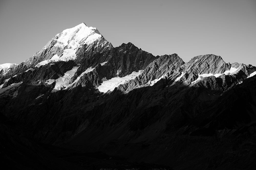 mt cook b & w